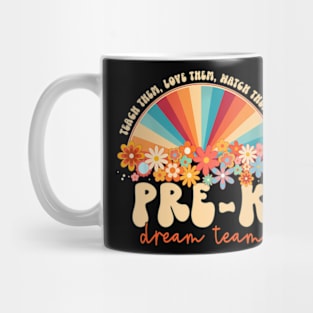 Team Retro Groovy Rainbow Back To School Teacher Mug